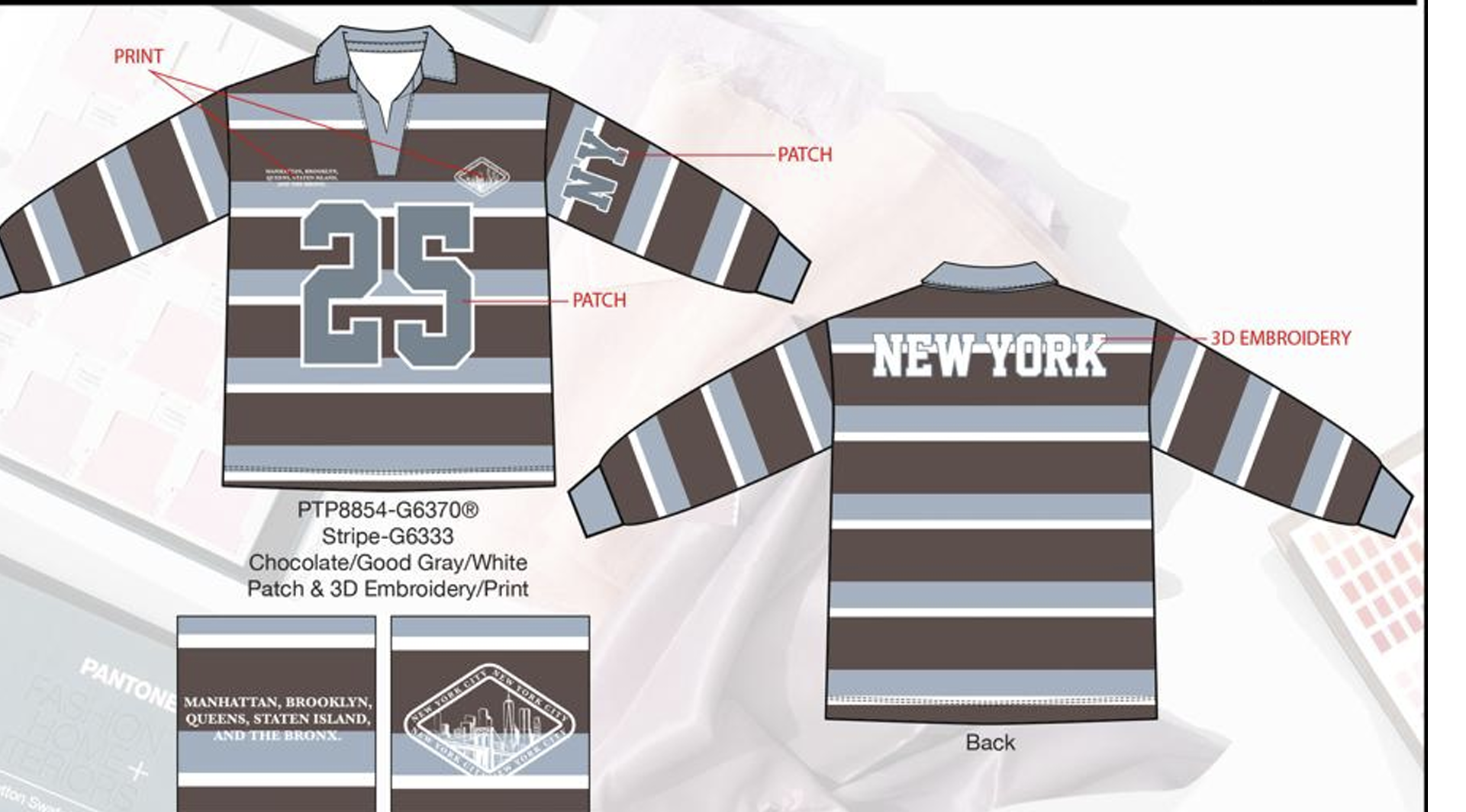 Rugby Stripe Multi Graphic Polo - Chocolate/Combo