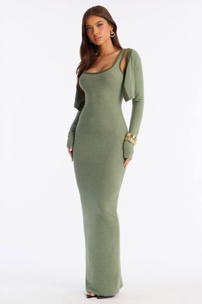 Literally No Maxi Dress Set - Olive