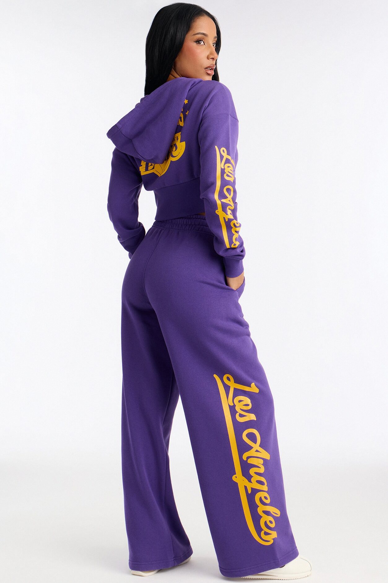 NBA LA Lakers Fleece Wide Leg Pants - Purple
