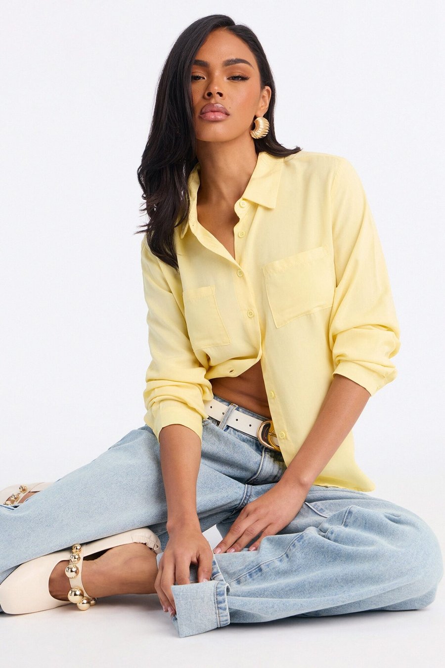 Aurora Woven Top - Yellow