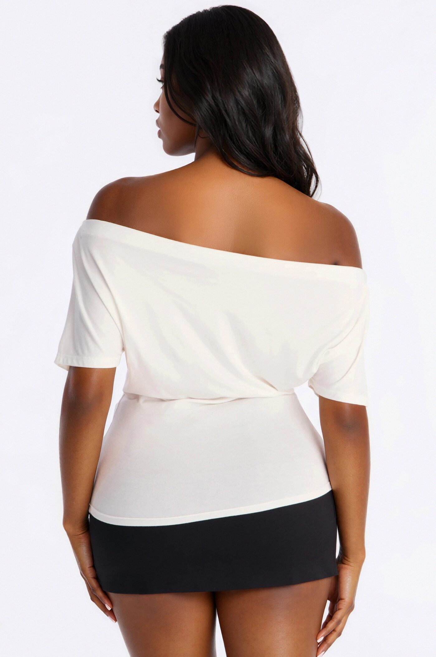 Chloe Off Shoulder Button Top - Off White