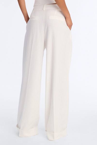 Pinstripes And Attitude Hardware Crepe Trouser Pant 33″ - White