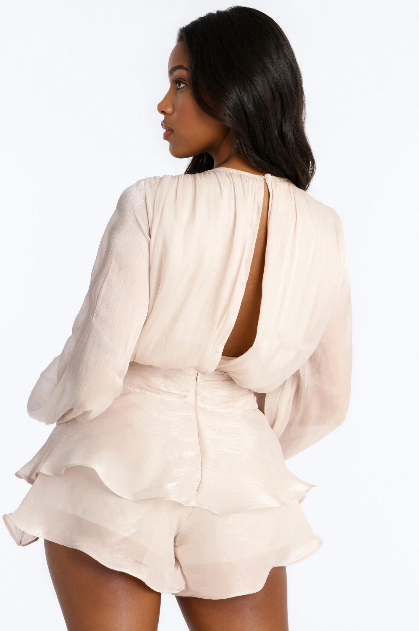Moonlight Whisper Flowy Romper - Cream
