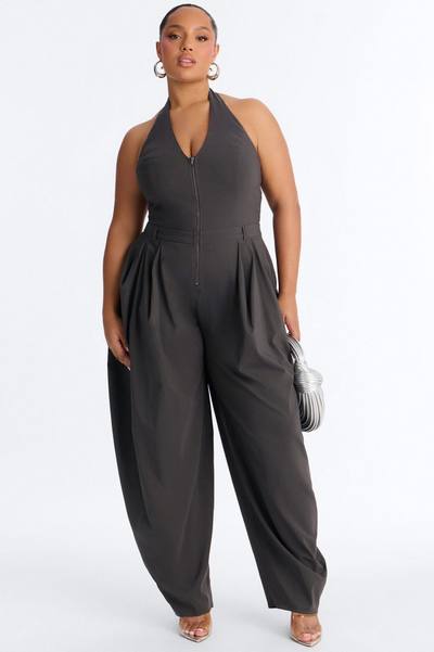 Alyssia Balloon Leg Jumpsuit - Charcoal
