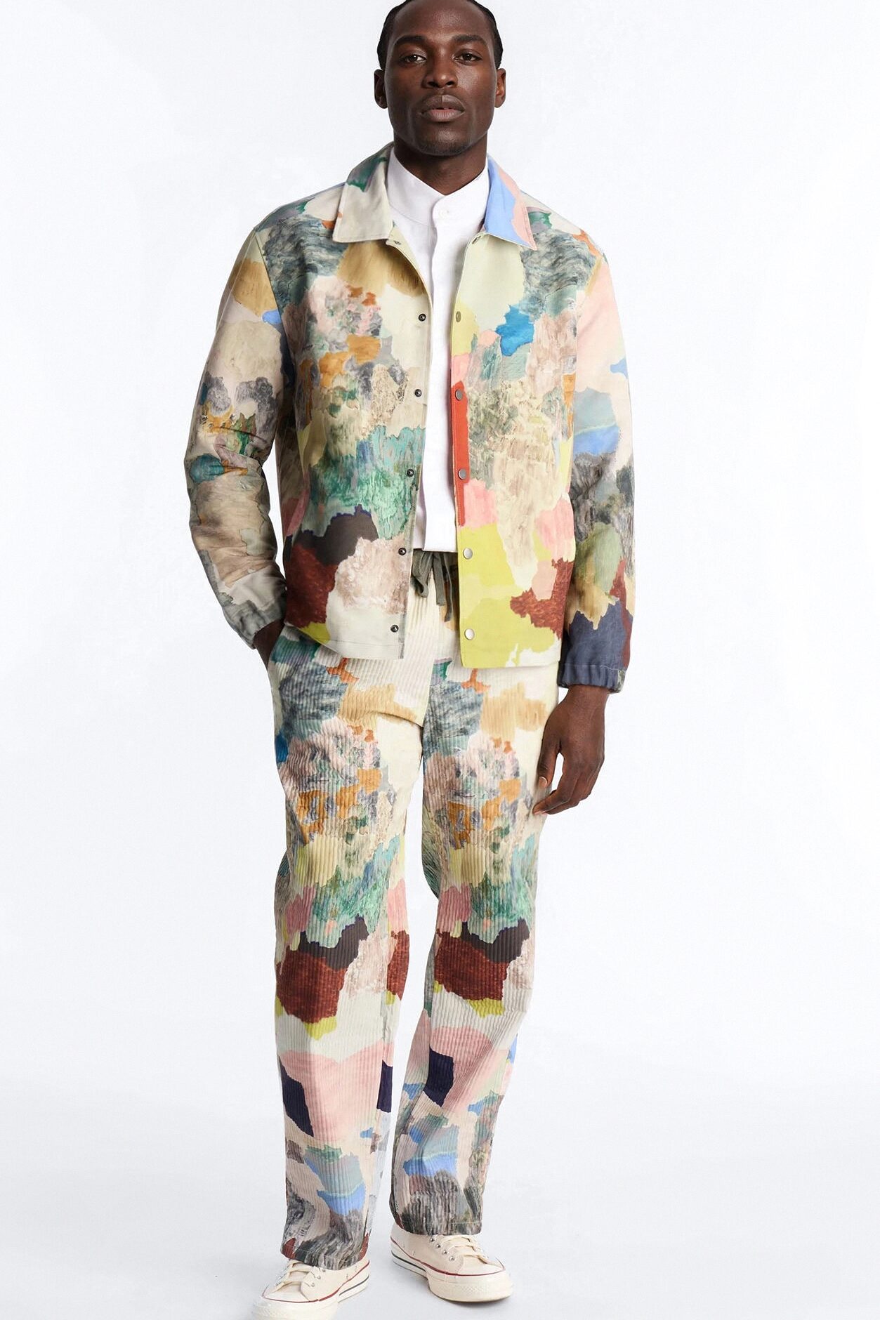 Relaxed Painters Room Printed Coach Jacket - Multi Color