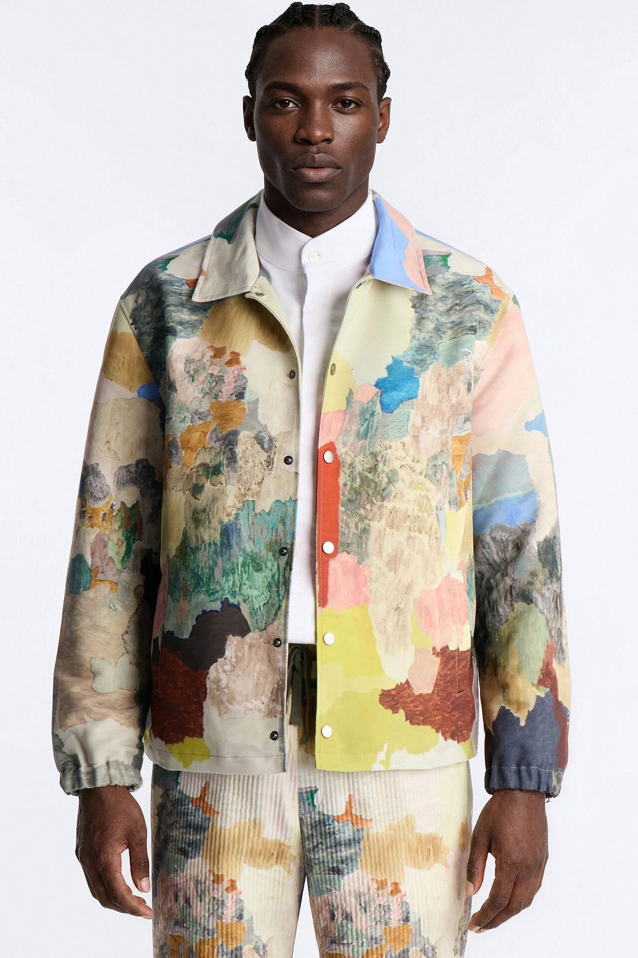 Relaxed Painters Room Printed Coach Jacket - Multi Color