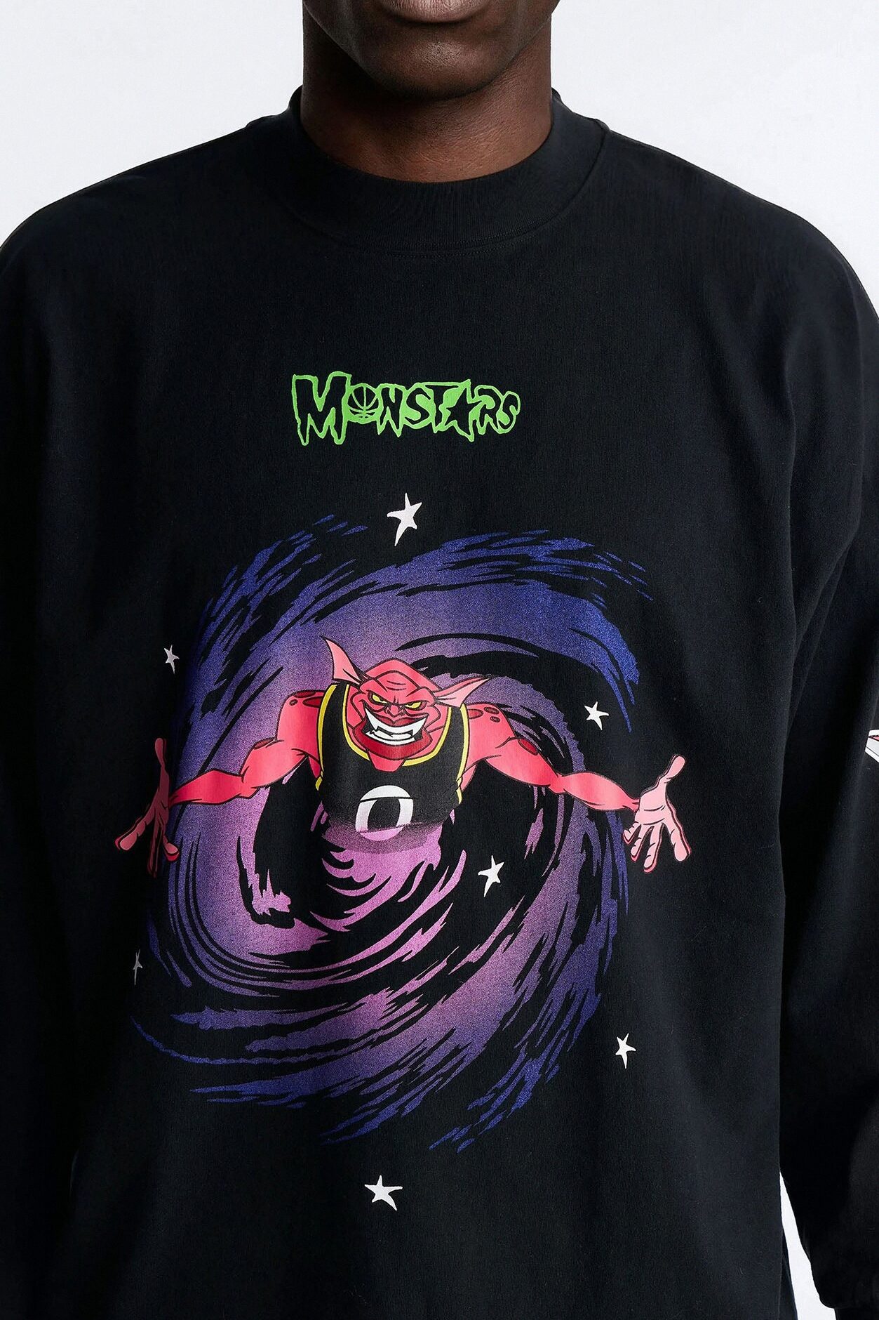Space Jam Monstars Chrome Premium Long Sleeve Shirt - Black