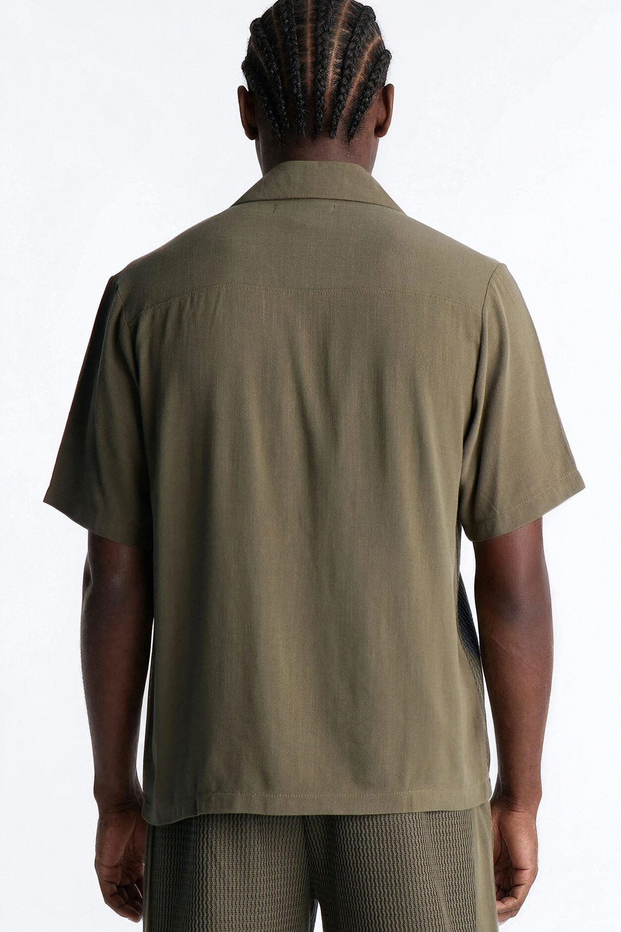 Brookfield Flow Cuban Collar Button Up Shirt - Olive