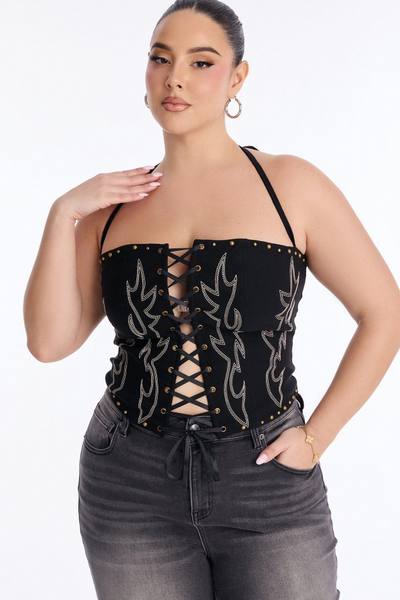 Desert Rider Corset Top - Black