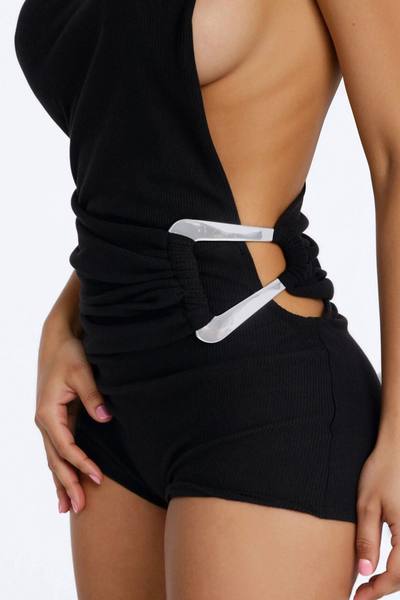 Wrapped In Temptation Romper - Black