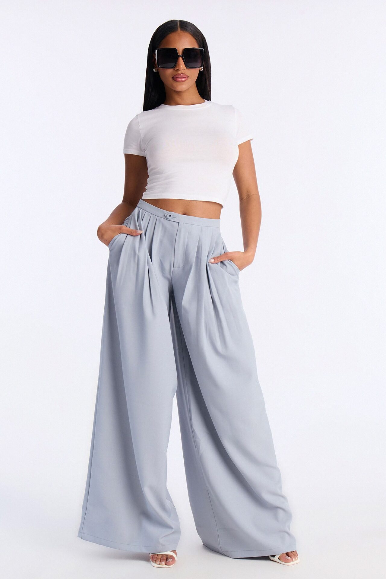 Power Moves Daily Pleated Low Rise Trouser 33″ - Blue