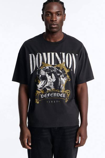 Dominion Defender Oversized Short Sleeve Tee - Black Wash