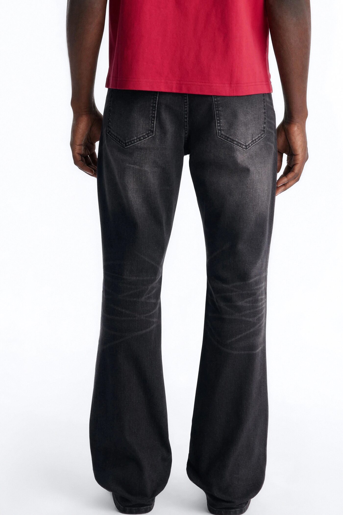 Stacked Slim Flare Faith Over Fear Drip Jean - Black Wash
