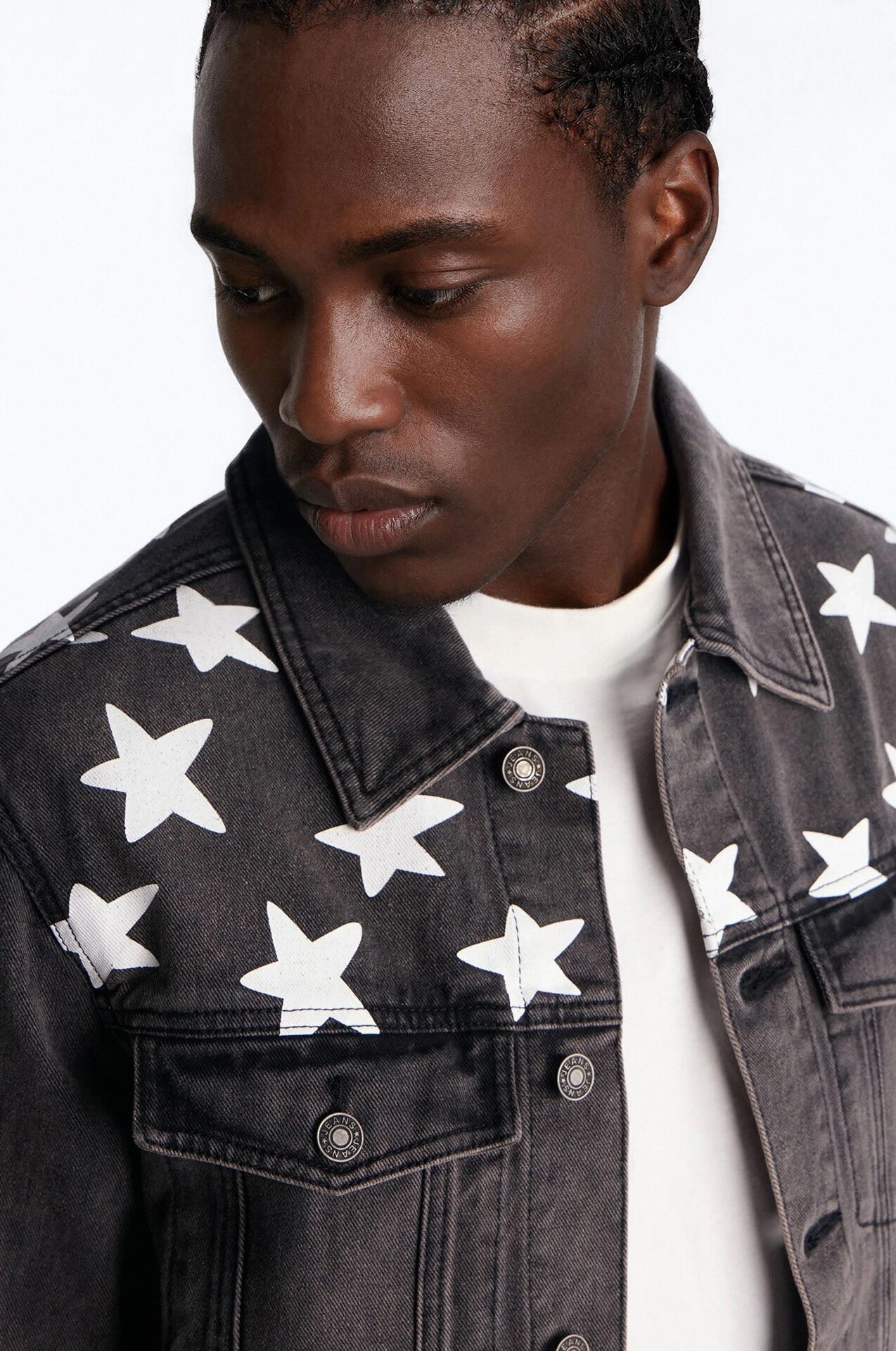 Star Spangled Denim Trucker Jacket - Black Wash
