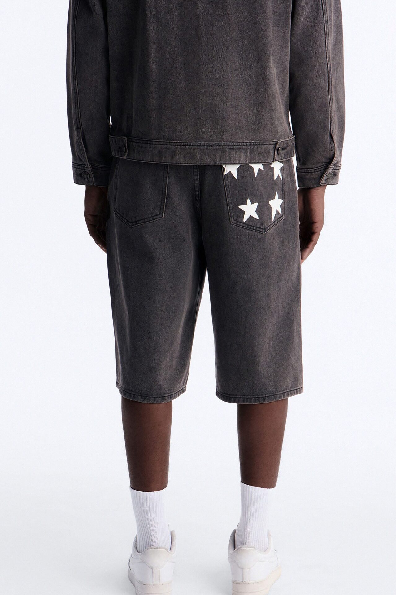 Baggy Star Spangled Denim Short - Black Wash