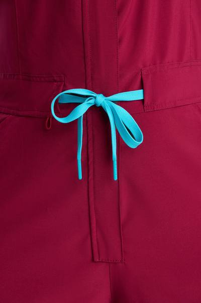 Ready Next Shift Stretch Scrub Jumpsuit - Burgundy