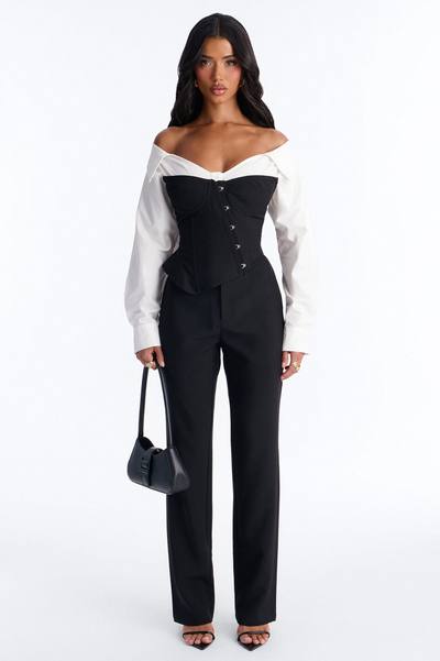 Full Bloom Corset Top - Black/White