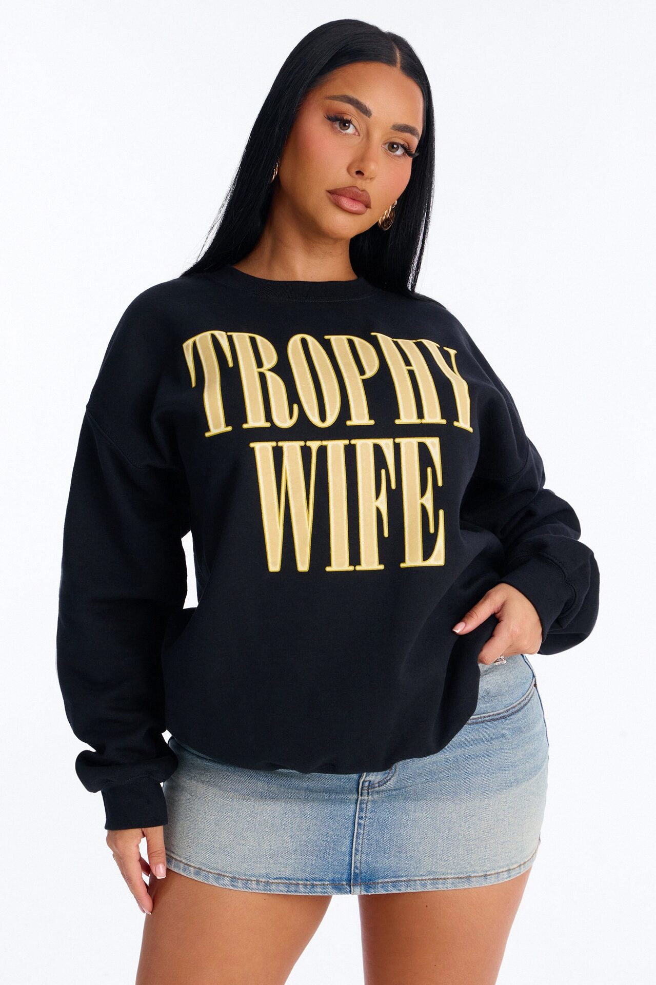Trophy Wife Fleece Sweatshirt - Black