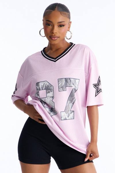 87 Pretty Play Camo Short Sleeve Jersey - Pink