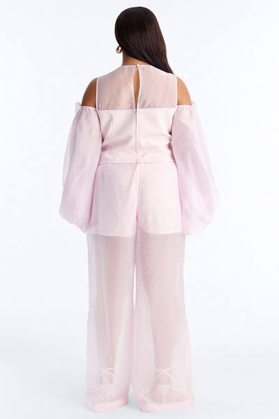 Blossom Organza Long Sleeve Top - Pink