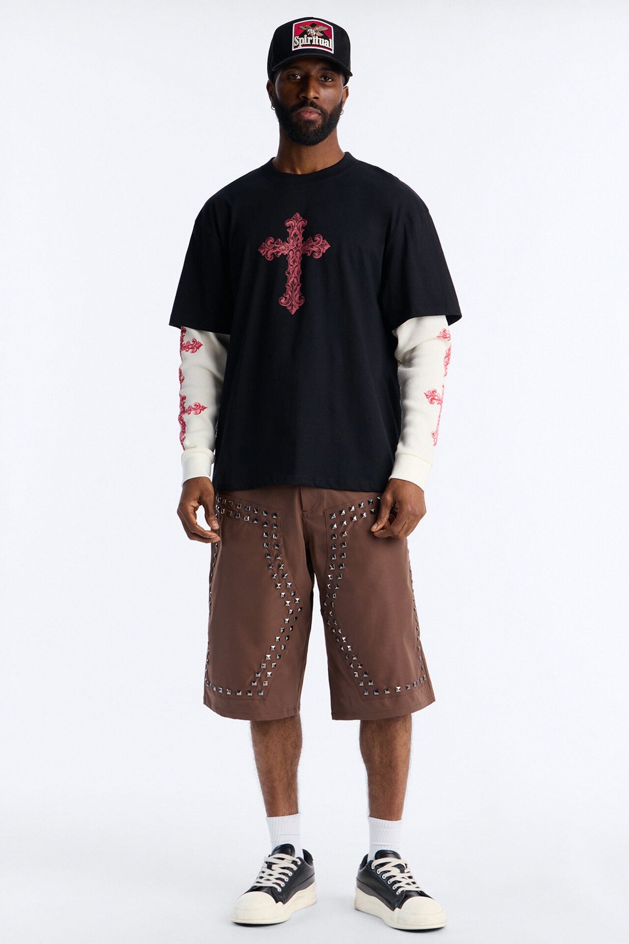 Twofer Through The Looking Glass Long Sleeve Tee - Black