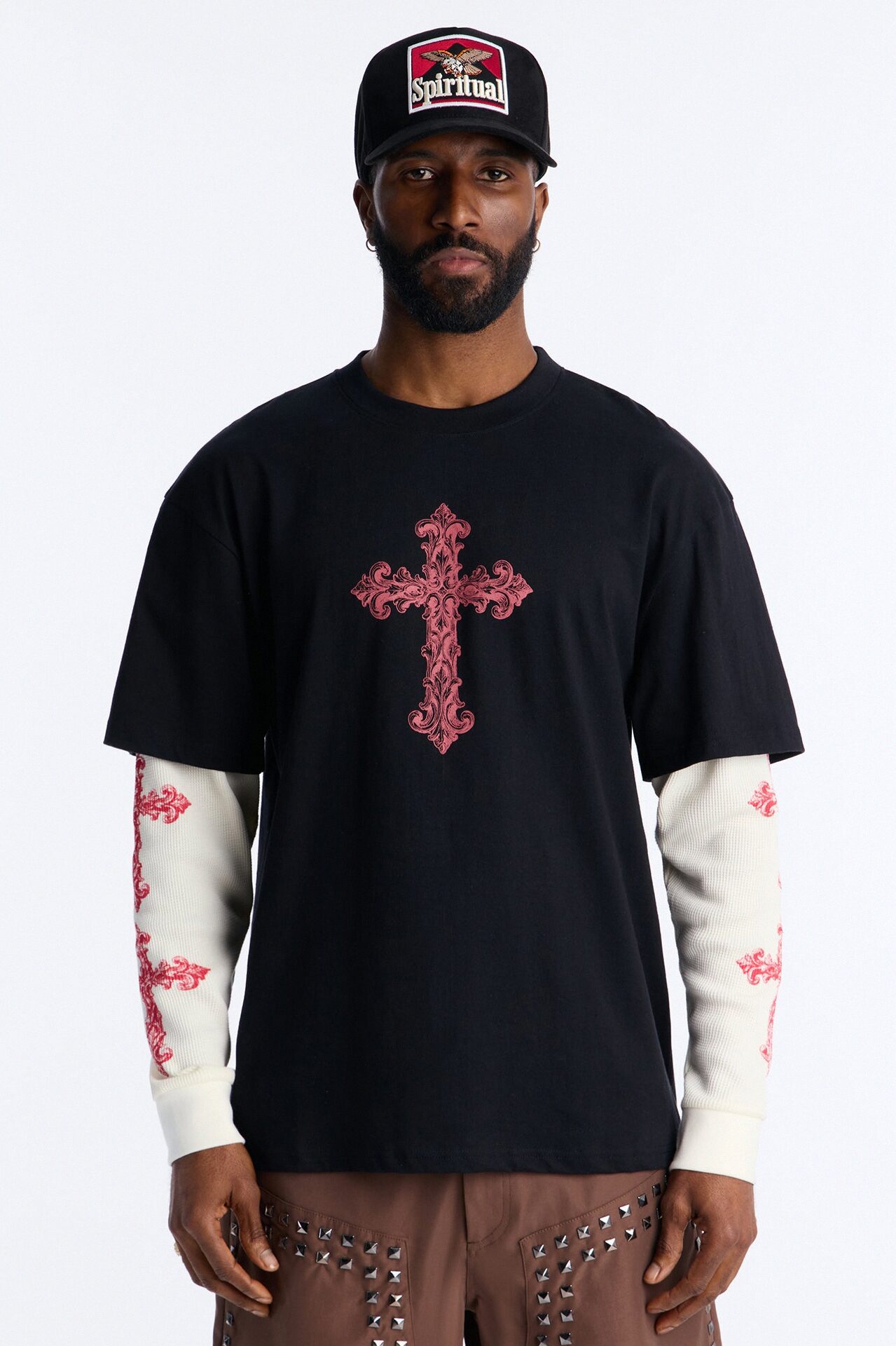 Twofer Through The Looking Glass Long Sleeve Tee - Black