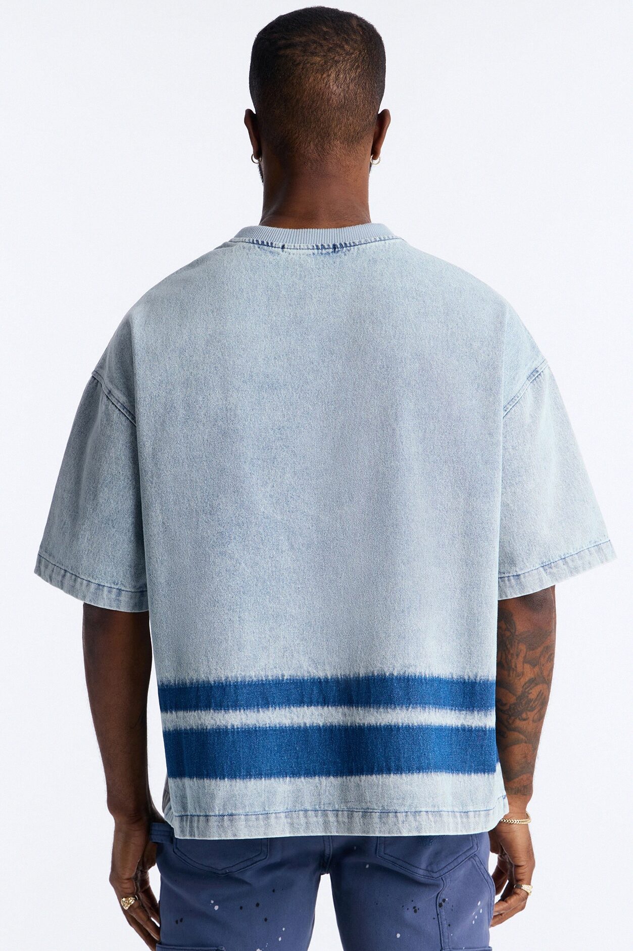 Boxy Ruthless Denim Short Sleeve Tee - Light Wash