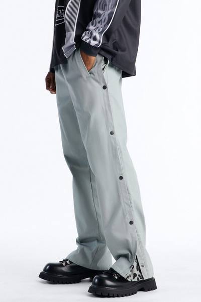 Straight Print Hint Studded Pant - Grey