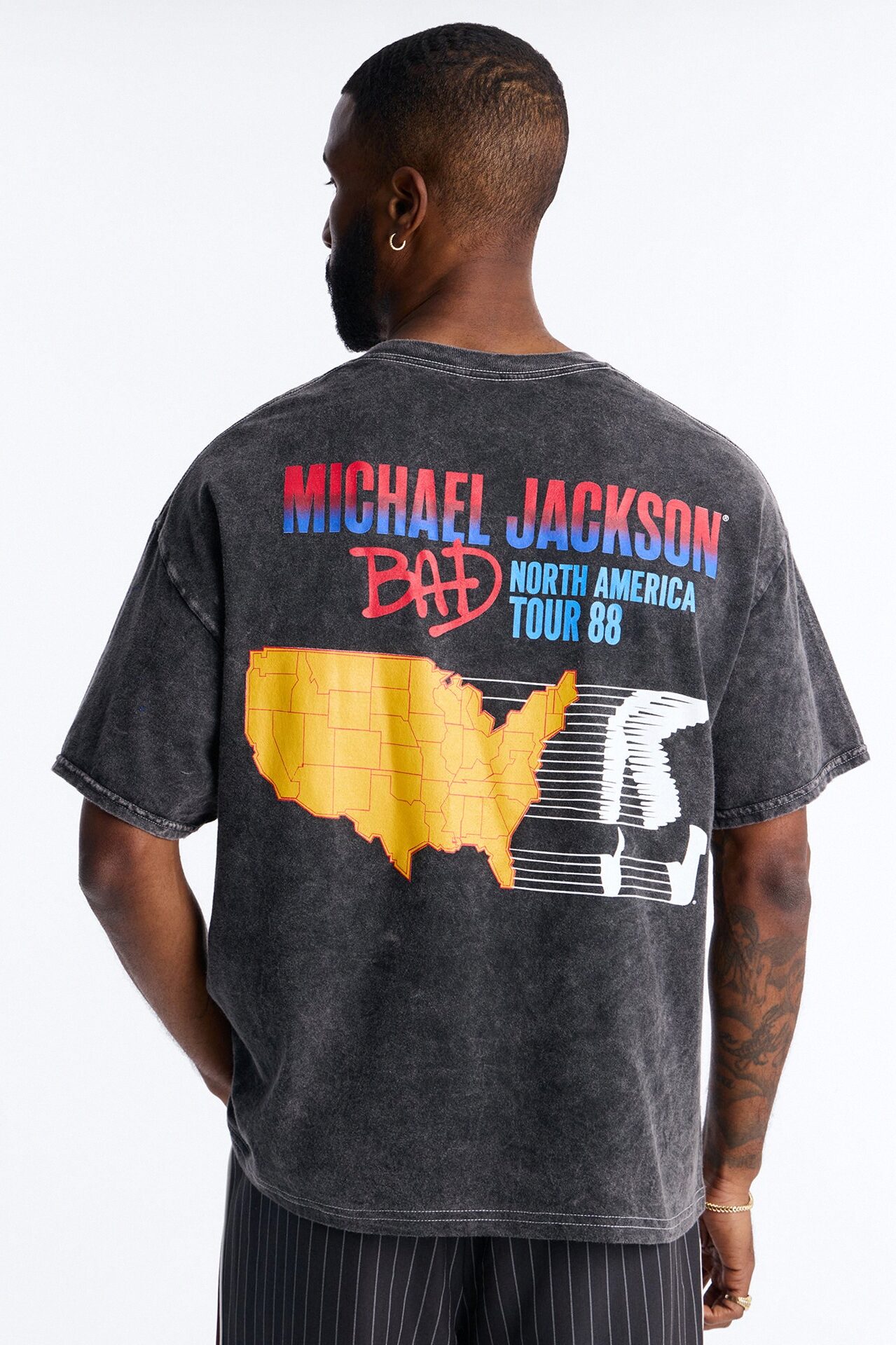 Michael Jackson Bad Tour Short Sleeve Tee - Black Wash