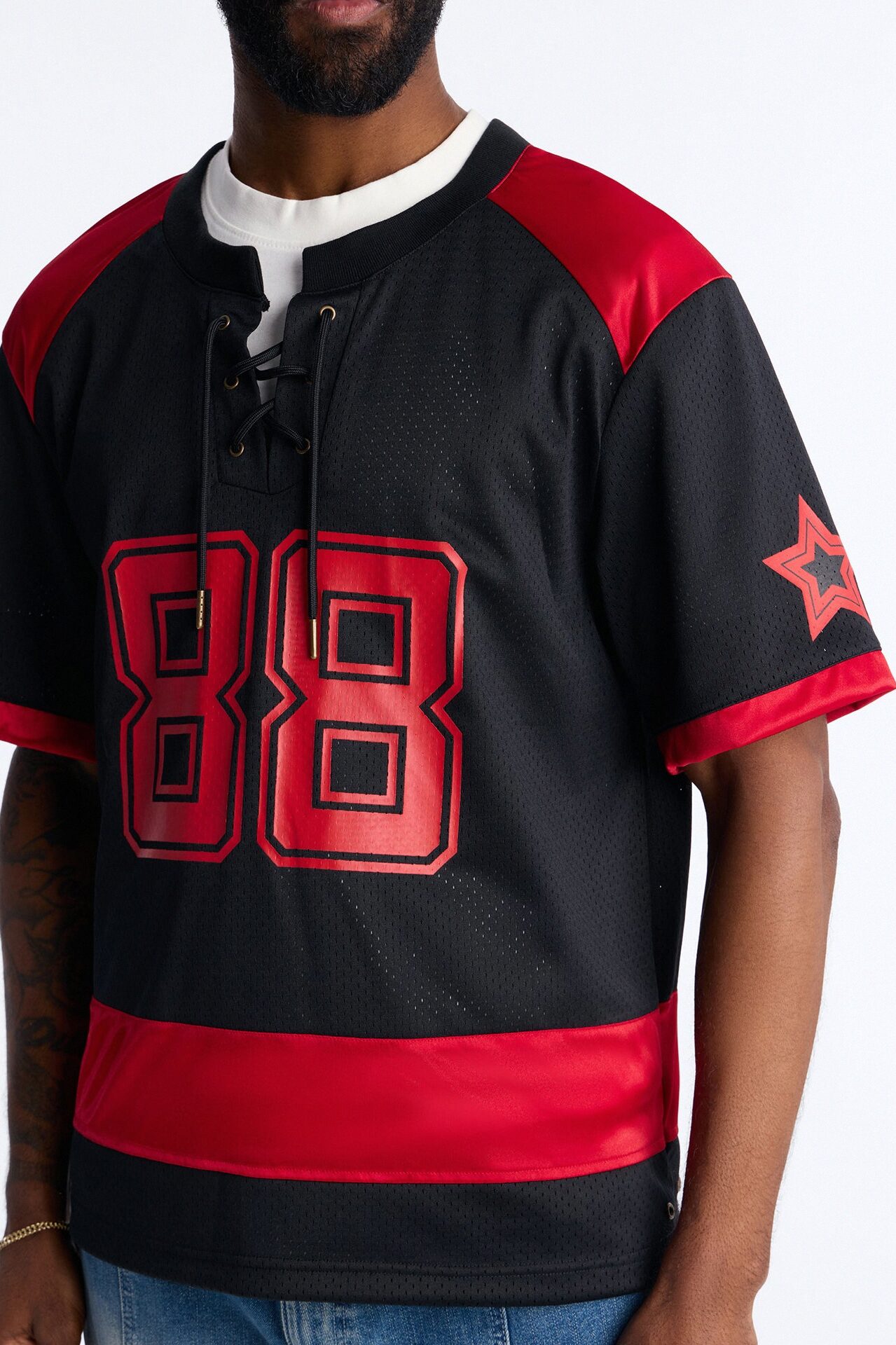 Relaxed Good Times Retro Varsity Jersey - Black