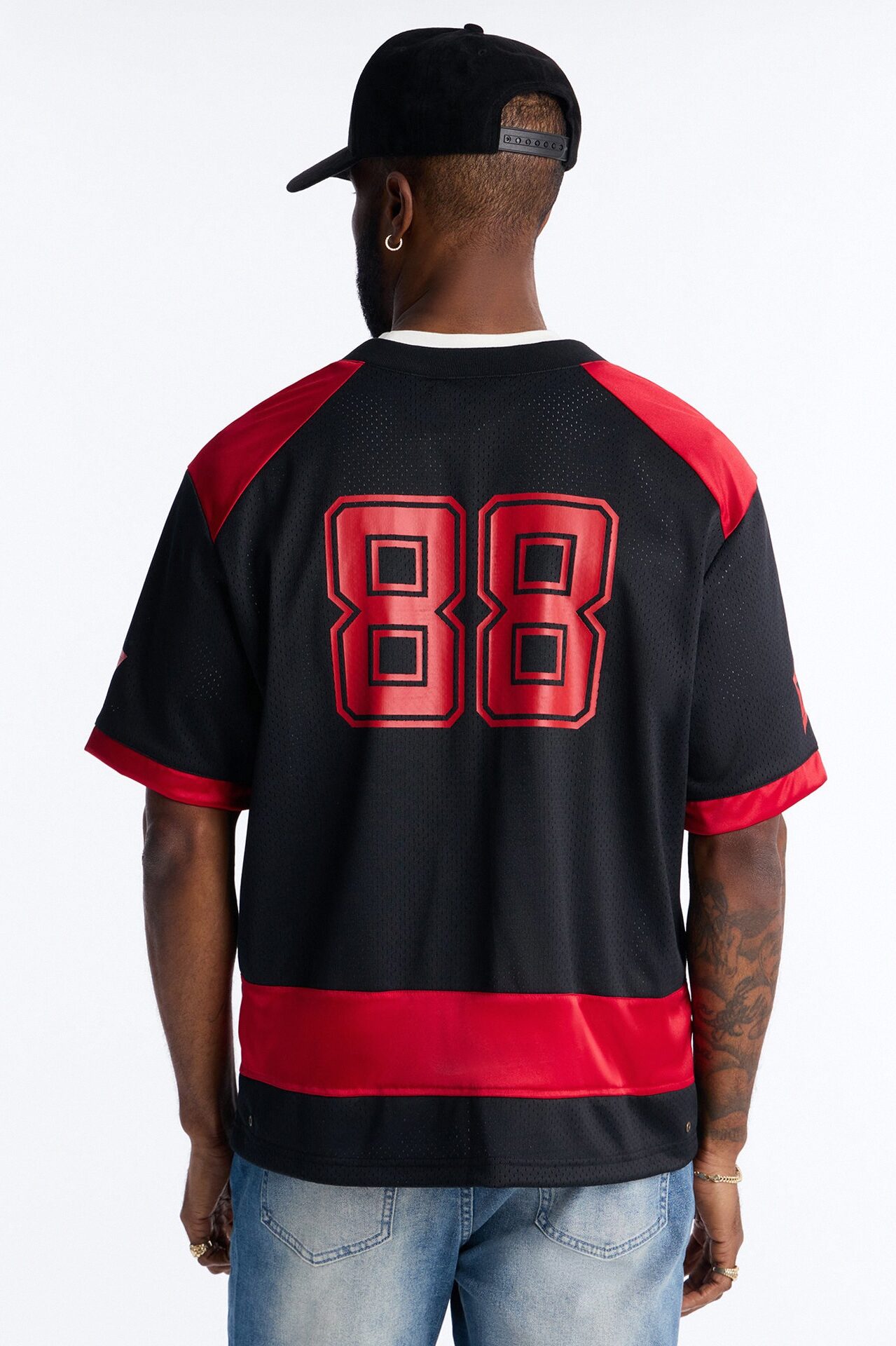 Relaxed Good Times Retro Varsity Jersey - Black