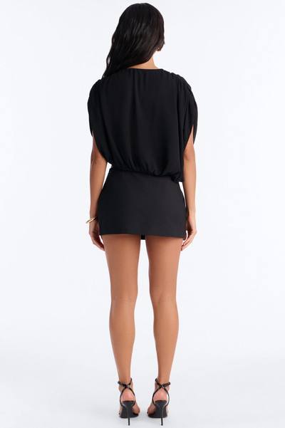 Whispered Love Asymmetrical Chiffon Top - Black