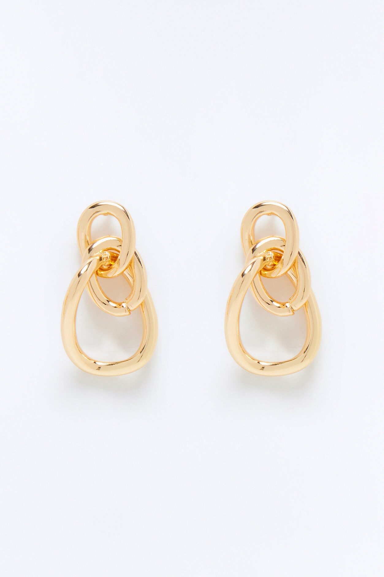 Lowered Chain Hardware Drop Earrings - Gold