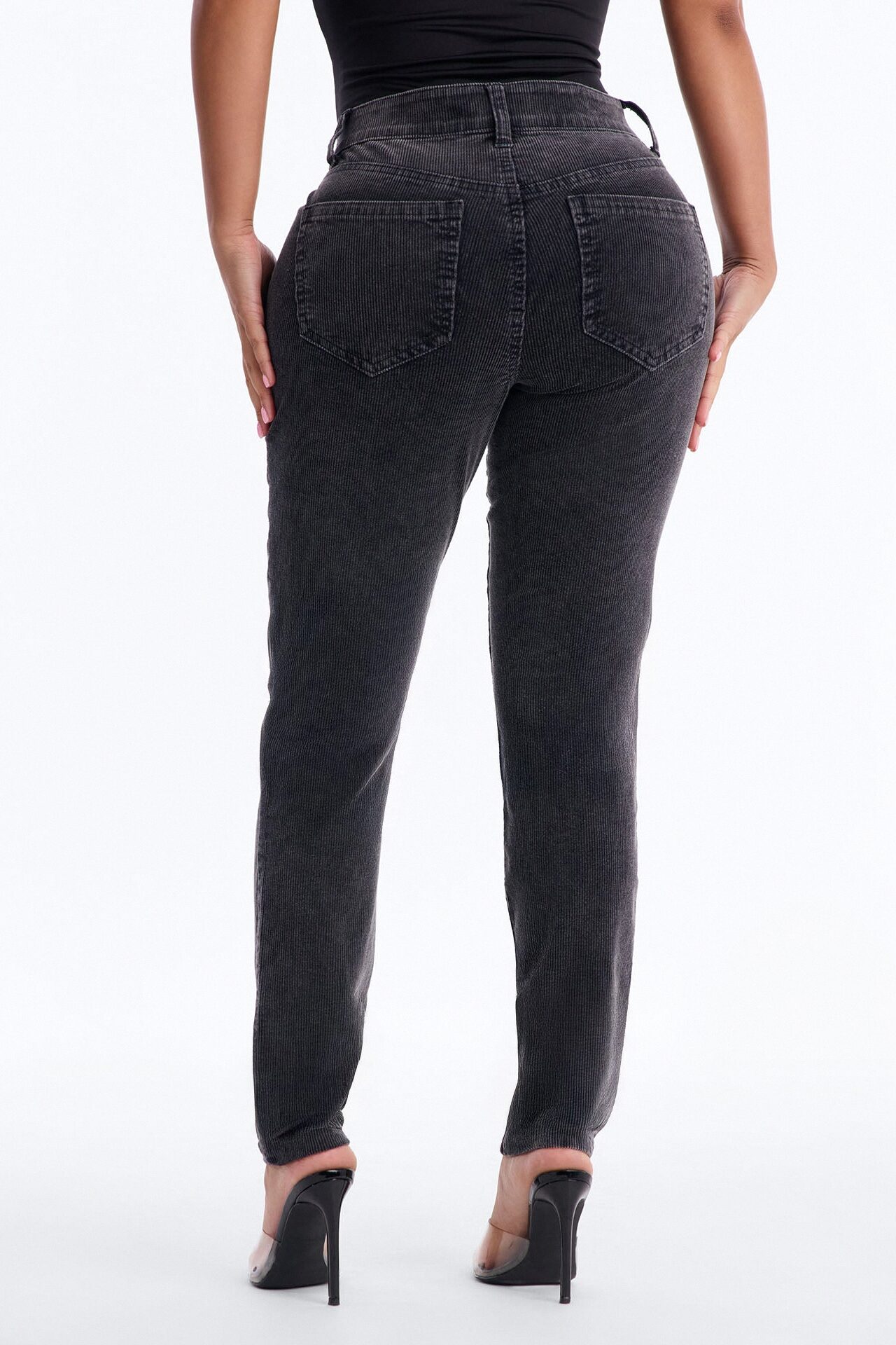 ESME CORDUROY WASHED LOW RISE PANTS - Indigo