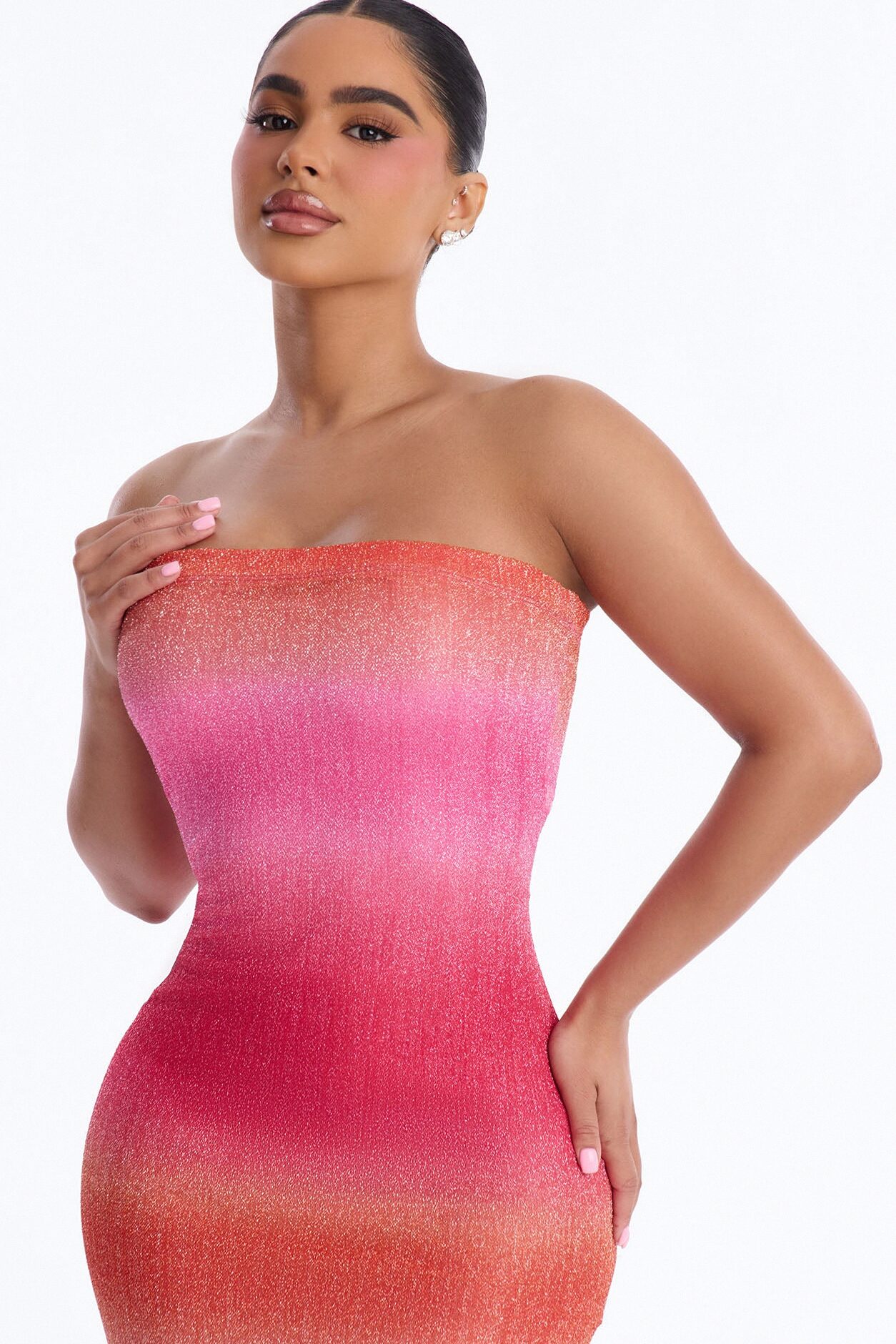 Spring Caress Ombre Maxi Dress - Pink/combo