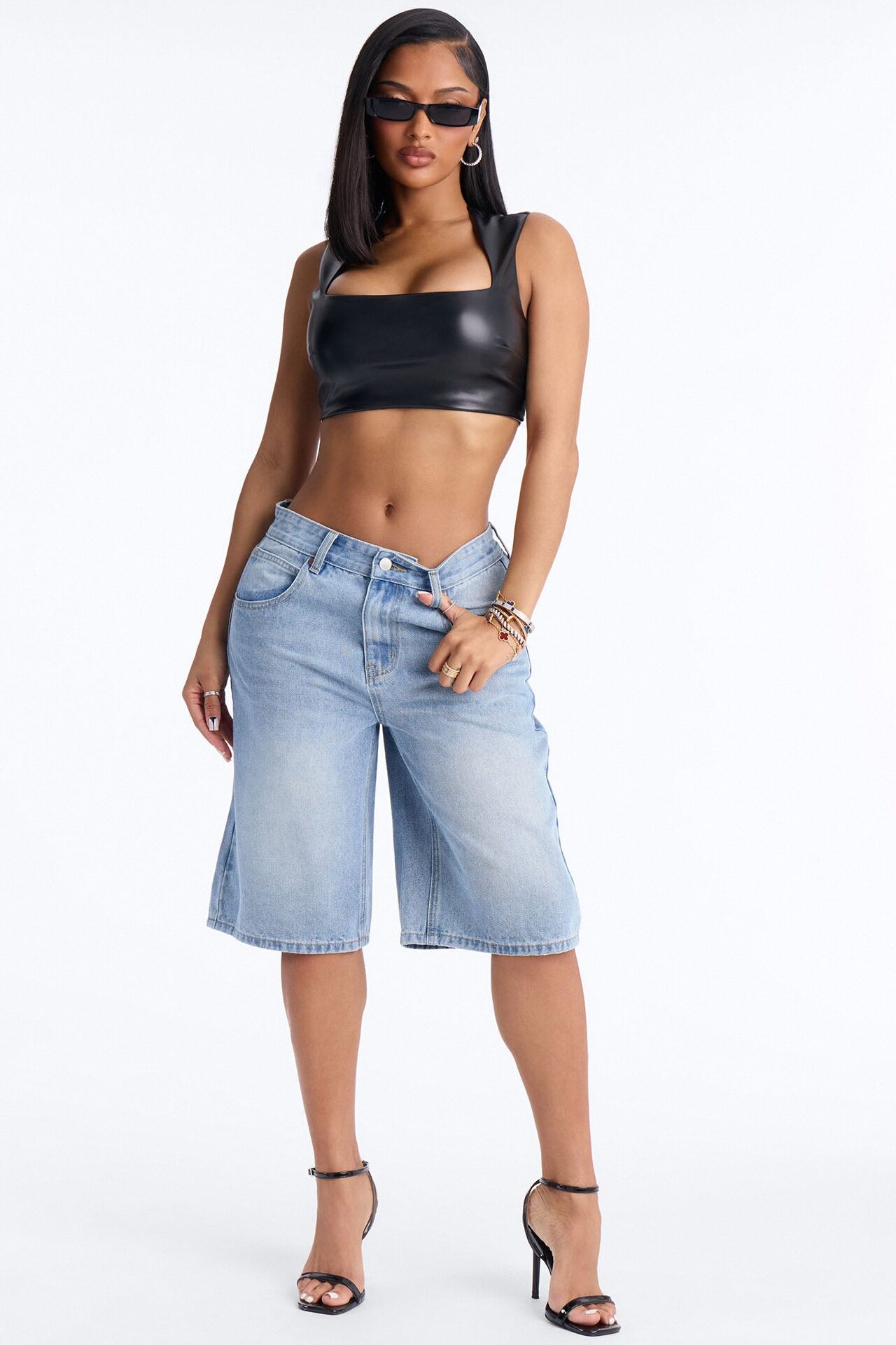 Basic Tinted Denim Jorts - Light Wash