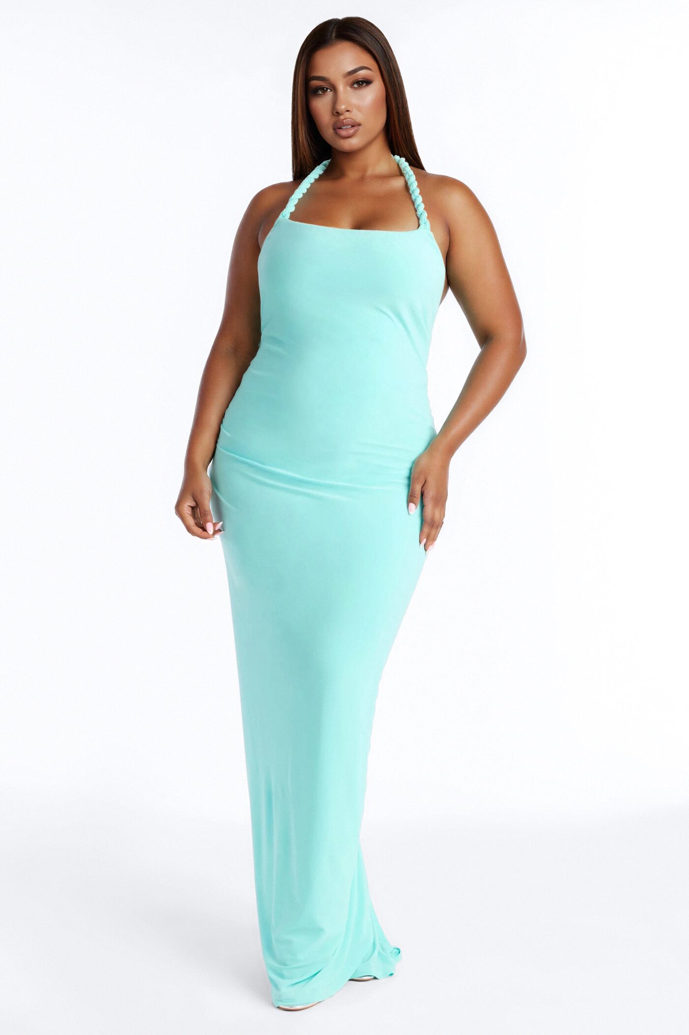 Sabina Twist Backless Maxi Dress - Mint