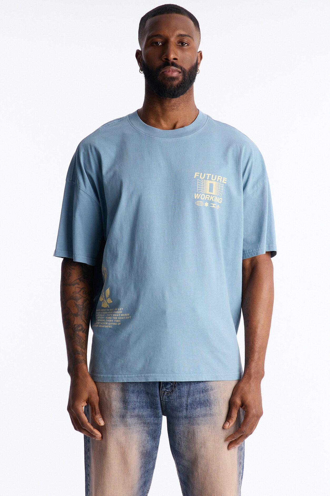 Future Working Boxy Short Sleeve Tee - Indigo