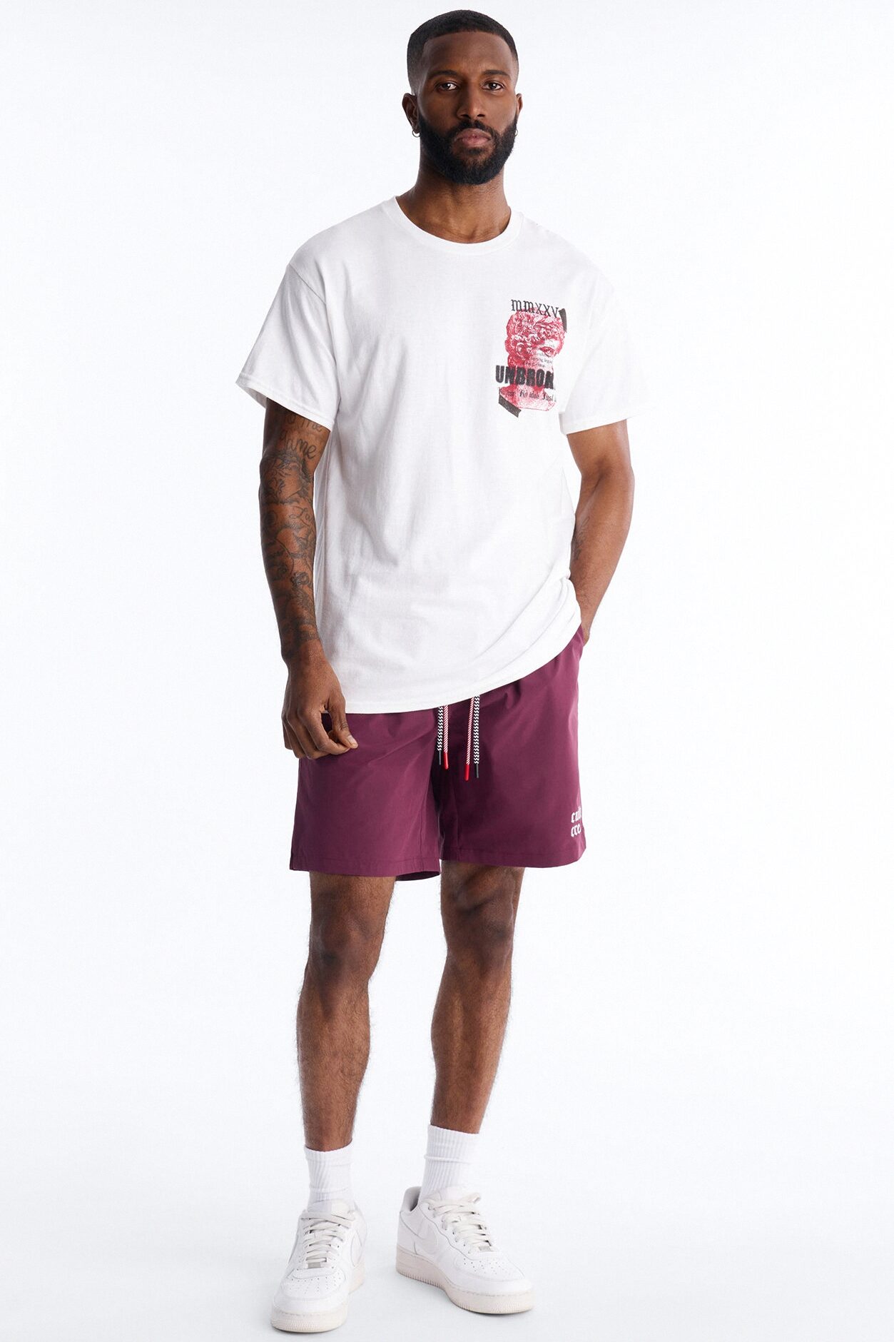 Unbroken And Focused Oversized Short Sleeve Tee - White