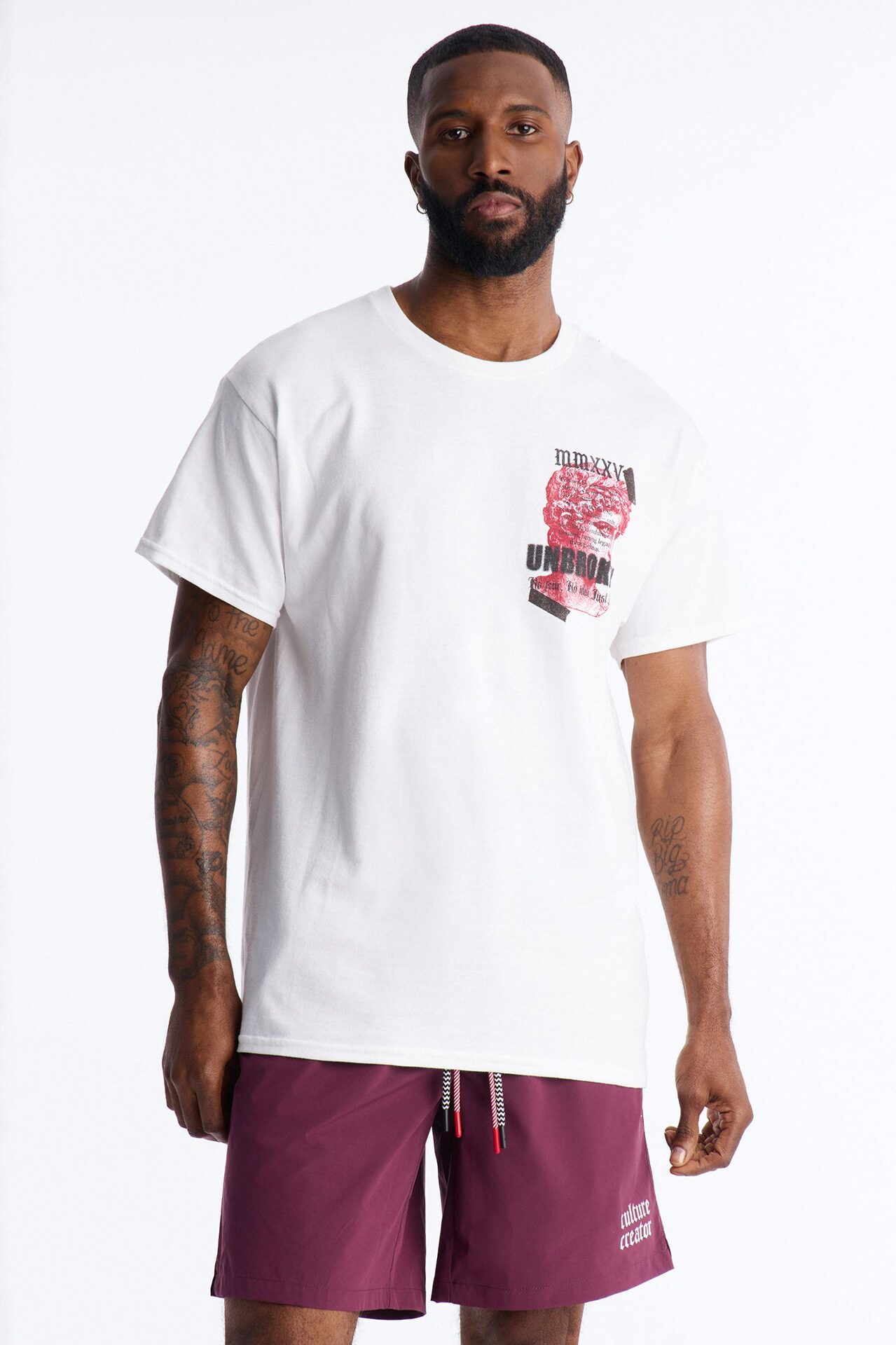 Unbroken And Focused Oversized Short Sleeve Tee - White
