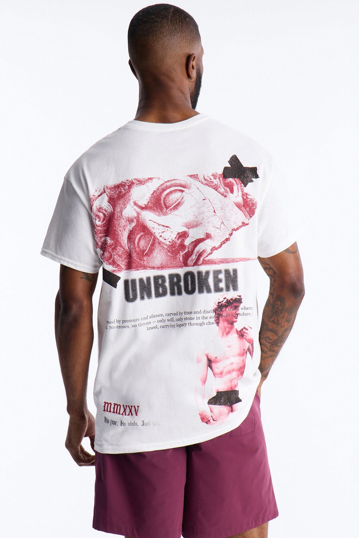 Unbroken And Focused Oversized Short Sleeve Tee - White