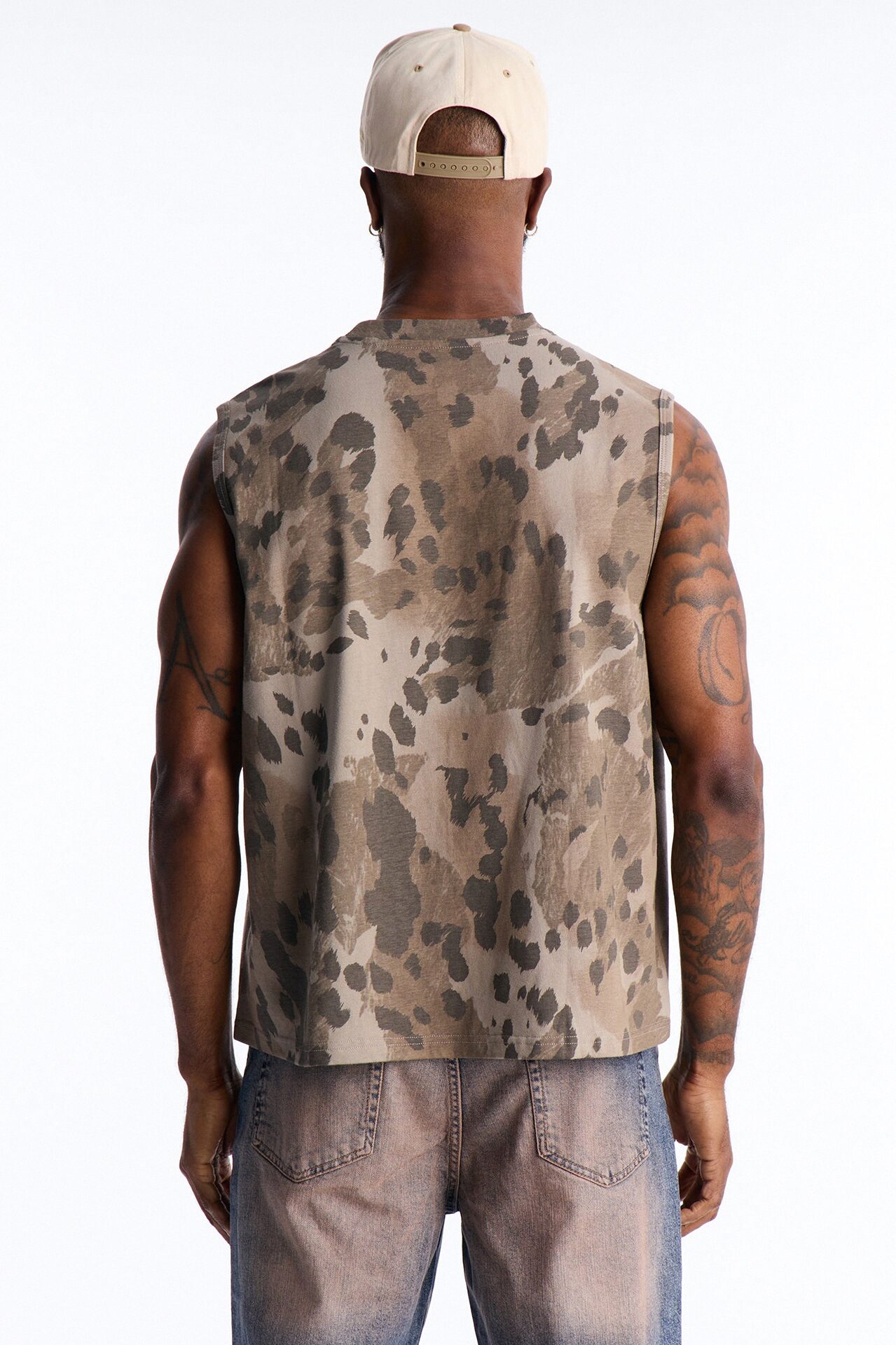 Cropped Muscle Tee - Grey