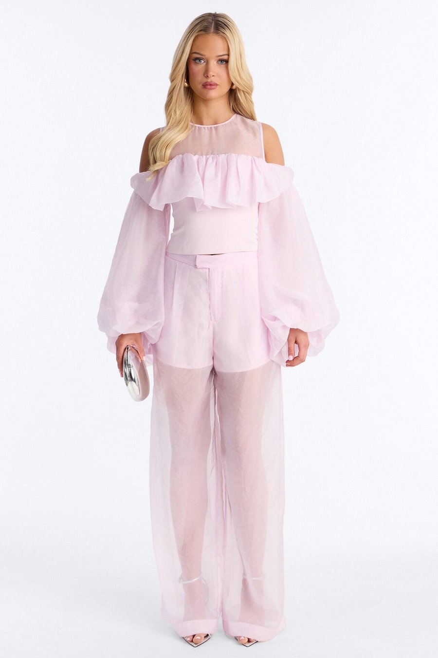 Blossom Organza Trousers - Pink