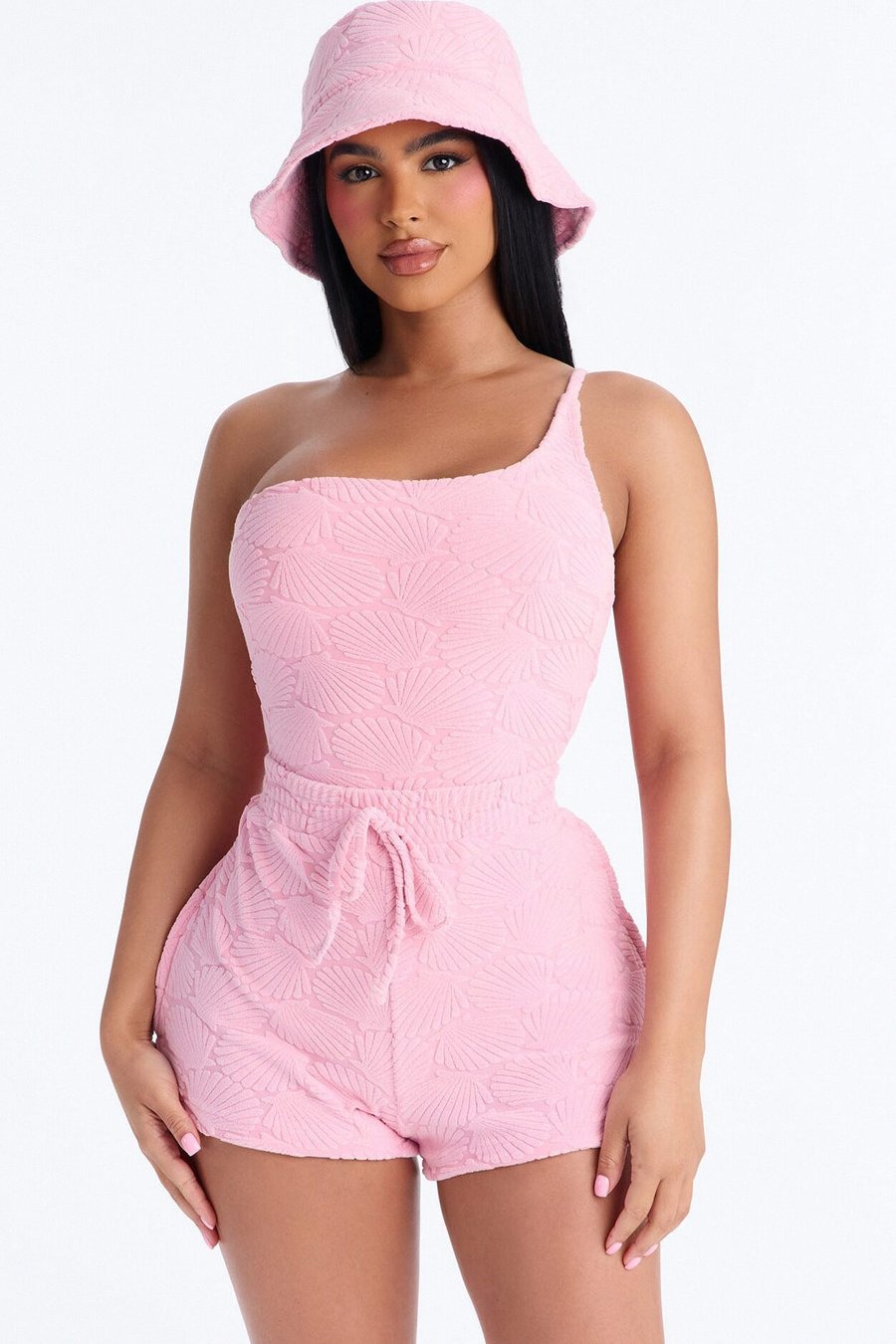Danielle Terry Cloth 3 Piece Swim Short Set - Pink