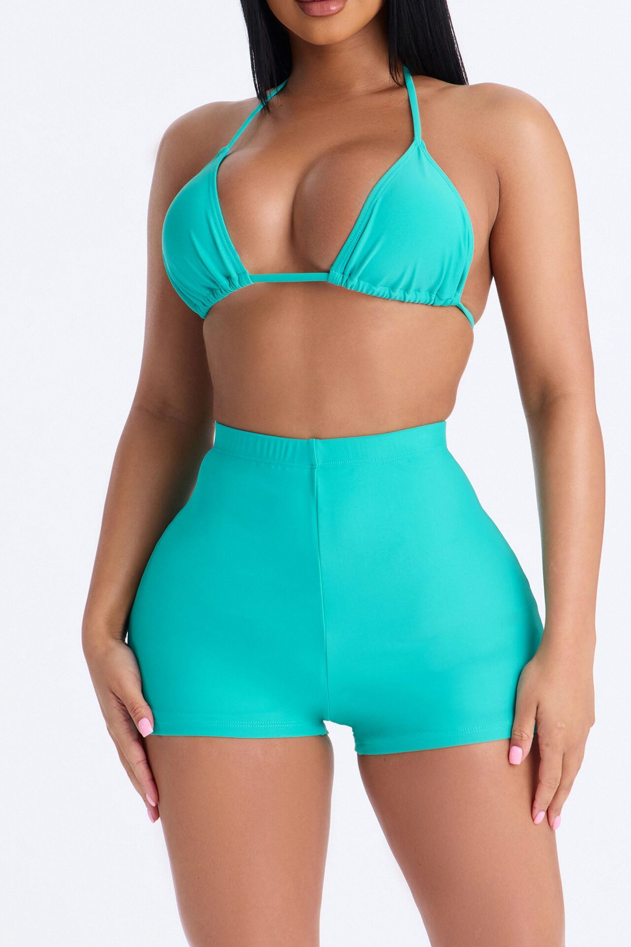 Maui Mix And Match Biker Short Bikini Bottom - Mint