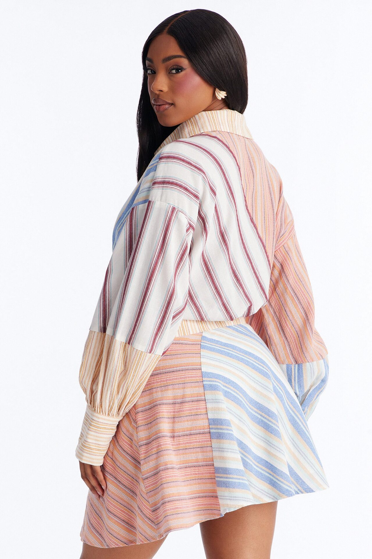 Shiloh Striped Linen Mini Dress - Multi Color