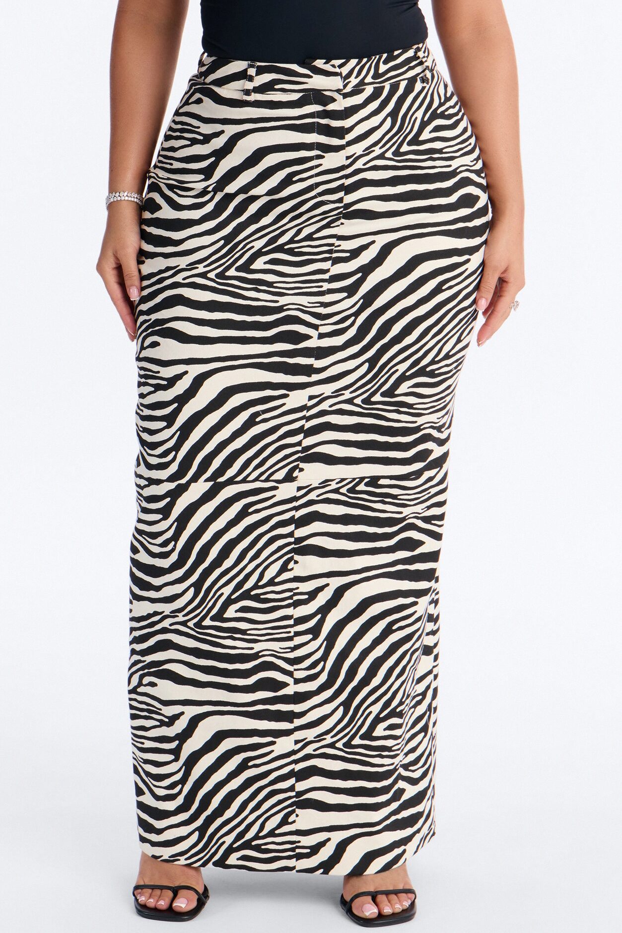 Zoey Zebra Maxi Skirt - Black/White