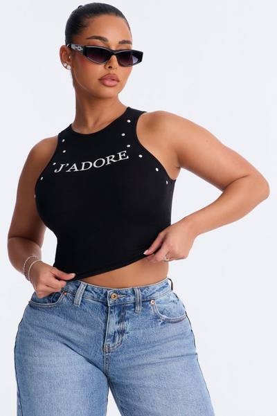 J'adore Studded Tank Top - Black