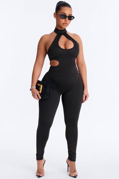 No Rules Halter Jumpsuit - Black