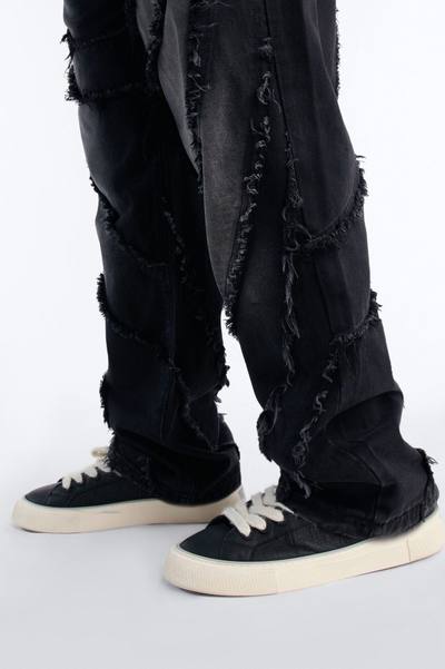 Straight Street Fray Jeans - Black Wash